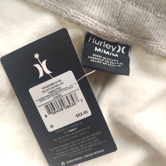 HURLEY NEW Boxed Logo Relaxed Fit Fleece Joggers - Picture 11 of 12